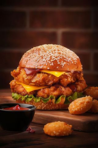 Hamburguesa Doble de Pollo Crunchy