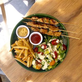 Brochettes De Poulet À La Plancha
