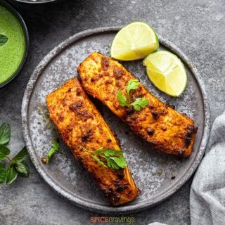 Salmon fish tikka