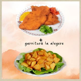 Șnițel de pui + garnitură