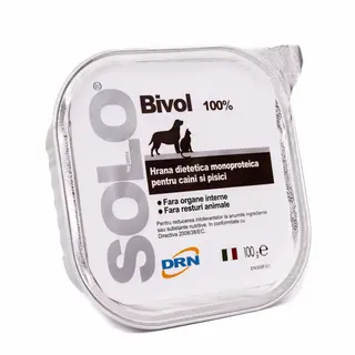 Hrana caini, Solo, conserva monoproteica, carne de bivol 100 g