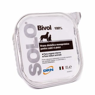 Hrana caini, Solo, conserva monoproteica, carne de bivol 100 g