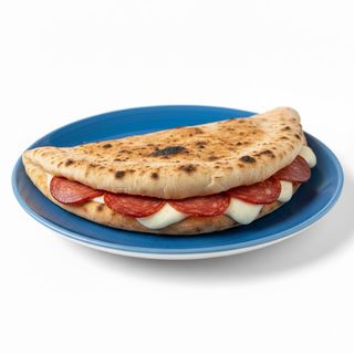 Piada con salame e mozzarella