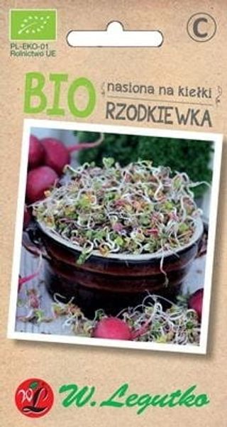 Nasiona na kiełki - Rzodkiewka BIO 10 g Legutko
