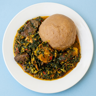 1 Plate of Edikaikong Soup With Swallow and 2Pcs Of Goat Meat