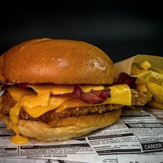 Smash chicken crispy + patatas fritas