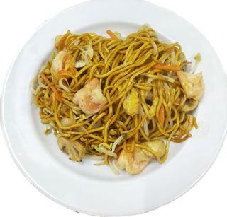Massa Chao Ming com Gambas e Legumes