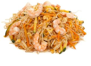 370 Spaghetti di riso con gamberi