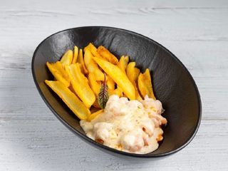 Креветки в вершково-часниковому соусі з діпами (220g)