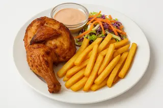 ½ Poulet Grillé Avec Frites
