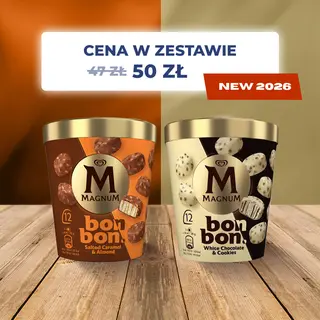 Zestaw 2 kubków Magnum Bon Bon - Magnum Bon Bon Salted Caramel & Almond 204ml + Magnum Bon Bon White Chocolate & Cookies 204ml