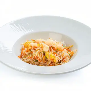 171. Spaghetti di riso con mazzancolle