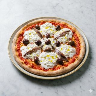 Stracciatella, taggiasche e alici