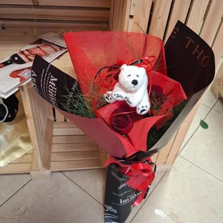 Букет-Рози с мече-Love