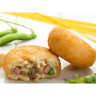 Timballo di pasta prosciutto e piselli 