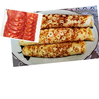 Катма с чоризо и топено сирене 