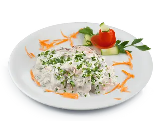 Medalion de porc cu sos de ciuperci