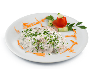 Medalion de porc cu sos de ciuperci