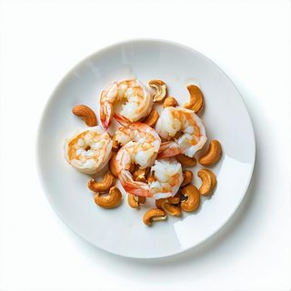 Gamberi con anacardi