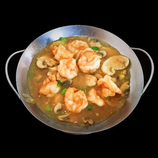 76 Langostinos Con Champiñiones Frescos