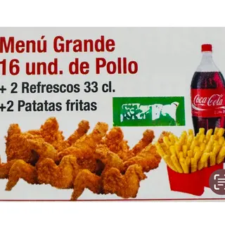 Menú Familliar De Pollo (16 Uds.)