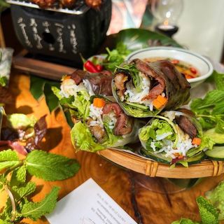 Rollo fresco de carne plancha