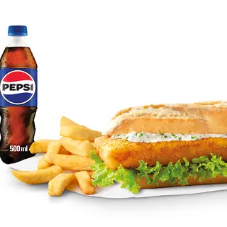 COMBO Baghetă de pește, cartofi și Pepsi