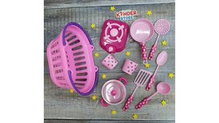 Игровой набор овощи и фрукты для резки в корзинке