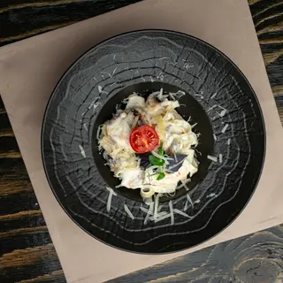 Паста с цыпленком и белыми грибами