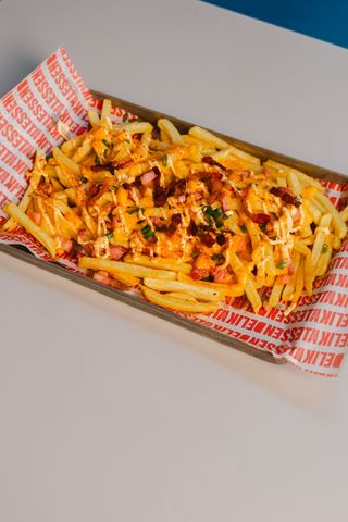 Loaded cheese x bacon chipotle fries