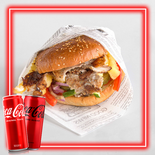 2 x Бургер с месо от дюнер + 2 x Coca-Cola кен