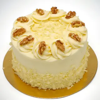 Tarta de zanahoria, crema y nueces 