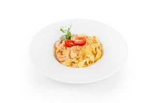 Паста феттуччине с креветками