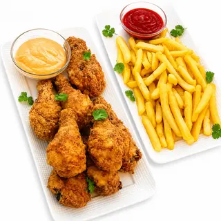 Demi Poulet Grillé & Frites
