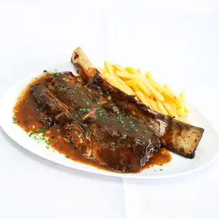 Costilla de pecho de Vaca acompañada de patatas Baby con gernika