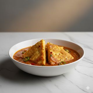 Chicken omelette curry