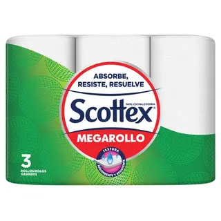 Papel Cocina Mega Scottex 3 Uds.