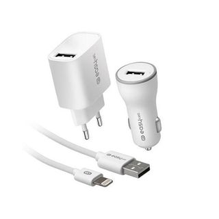Kit Carregador + Carregador Isqueiro + Cabo Lightning Evenergy
