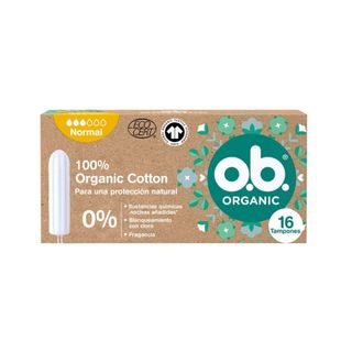 Tampones 100% Organicos Tamaño Normal O.B. 16 Uds