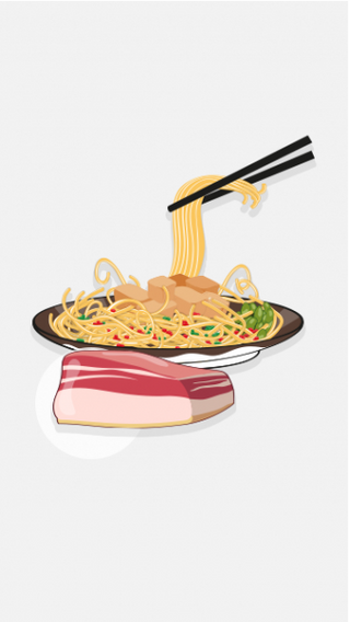 Yakisoba de cansalada