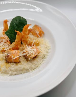 Різотто з лососем та креветкою