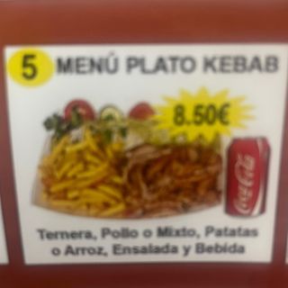 Menu Plato kebab especial