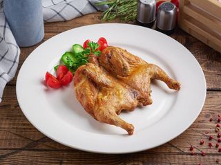 Цыплята табака с картофелем