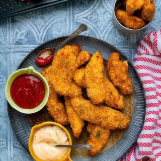 Chicken goujons and chips