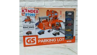 Паркинг с 5-ю метал машинками в комплекте