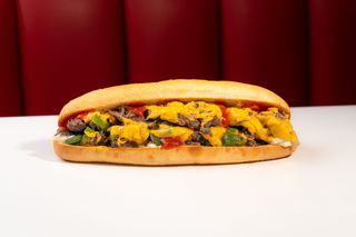 Nick's Hot Cheese steak sendvič