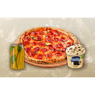 КОМБО ПИЦА ПЕПЕРОНИ+ЛИМОНАДА С МАНГО 330 МЛ+NIRVANA COOKIES AND CREAM