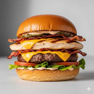 Chicken e beef burger + patatine fritte + bibita a scelta