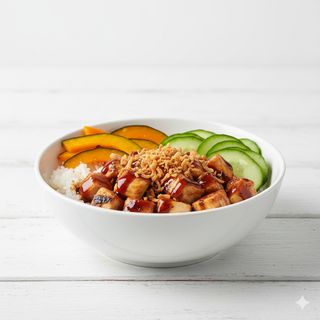 Poke de pollo teriyaki