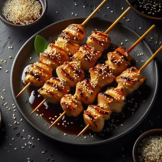 Brochetas de Pollo con Salsa Yakitori (4 Uds.)